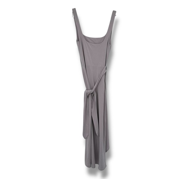 Aritzia Wilfred Saturn Midi Wrap Dress Square Neck Mauve Minimalist Balletcore S - Picture 6 of 13